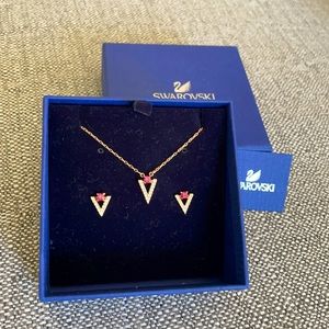 Authentic Swarovski necklace and earrings set